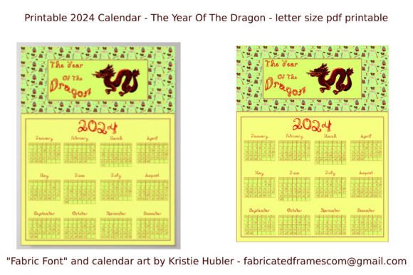 Download 2024 Calendar Year of Dragon Printable - Calendar Collection