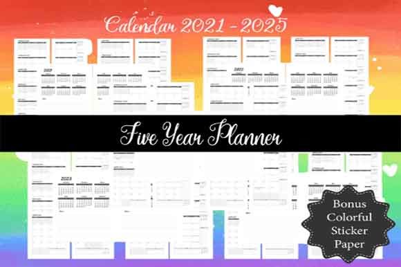Download 2021-2025 5Year Monthly Calendar Planner - Calendar Collection
