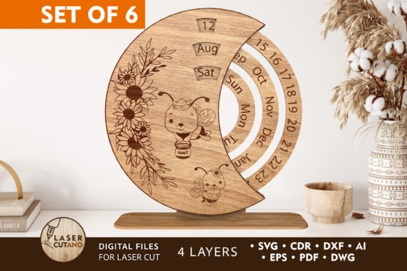 Download Calendar Bundle Layered Laser Cut Files - Calendar Collection