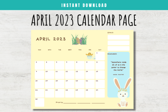 Download April 2023 Calendar Page for Kids - Premium Bundle