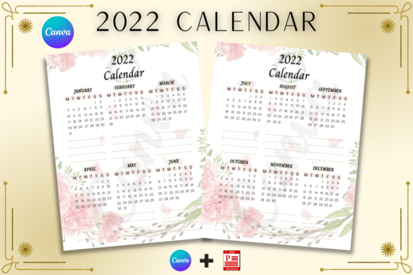 Download 2022 Calendar Printable, Canva Templates - Calendar Collection
