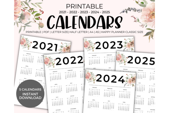 Download 2021-2025 Calendars Printable - Calendar Collection
