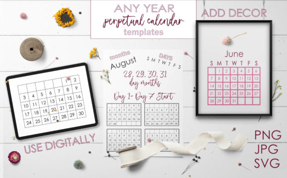 Download Perpetual Calendar Templates - ANY YEAR - Calendar Collection
